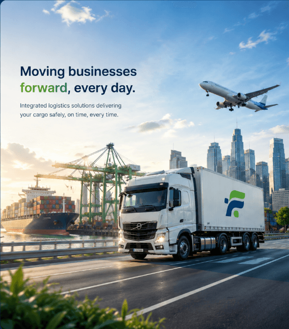 FlowShipZ logistics truck, ship, and aircraft